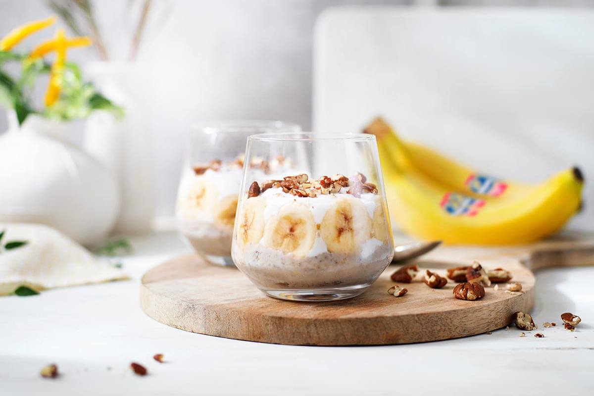 Pudding alla banana e cocco per colazione