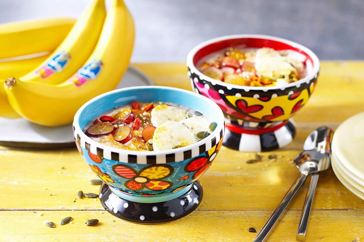 Ciotola per la colazione di banane Chiquita serie Britto al cocco e bacche di acai