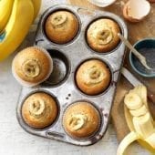 Muffin al limone con semi di chia, banana Chiquita