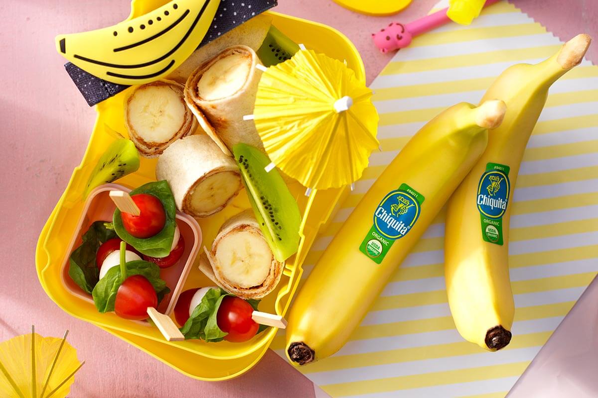 Wrap con fettine di banana Chiquita biologica e burro di arachidi