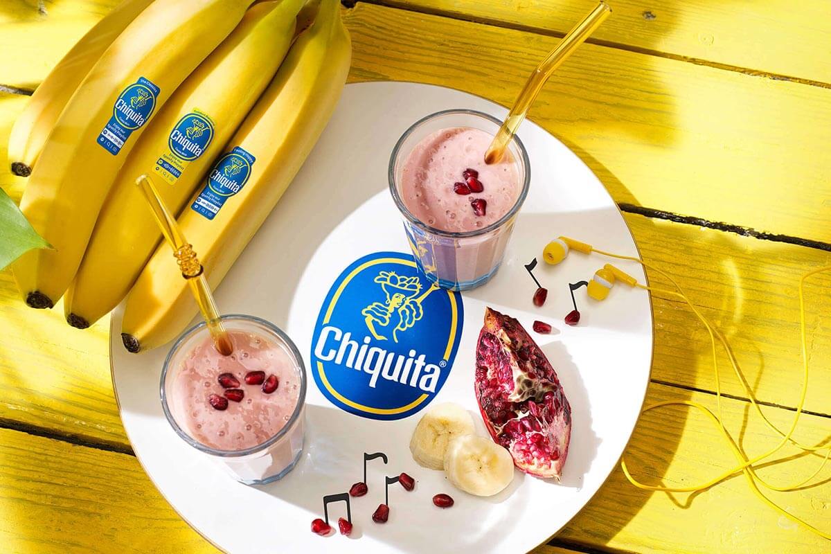 Frullato di banane Chiquita e melagrana