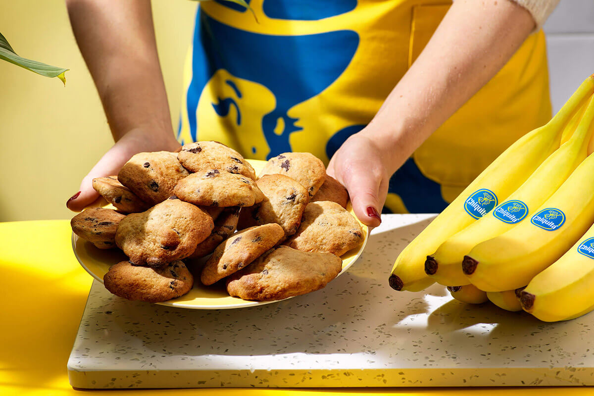 Biscotti con gocce di cioccolato e banane Chiquita facili da preparare