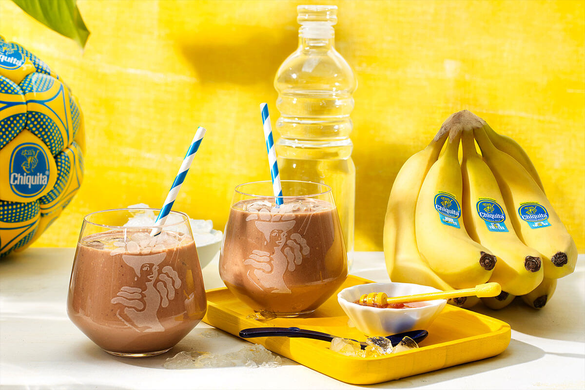 Frullato proteico post allenamento con banane Chiquita