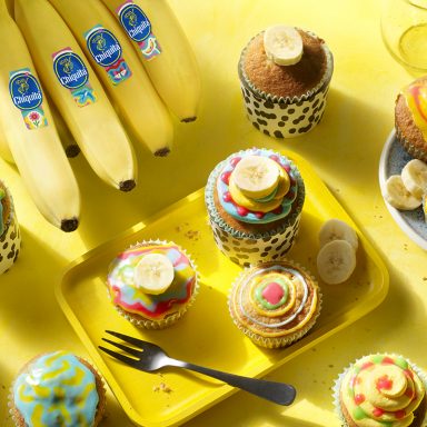 Cupcake colorati alle banane Chiquita