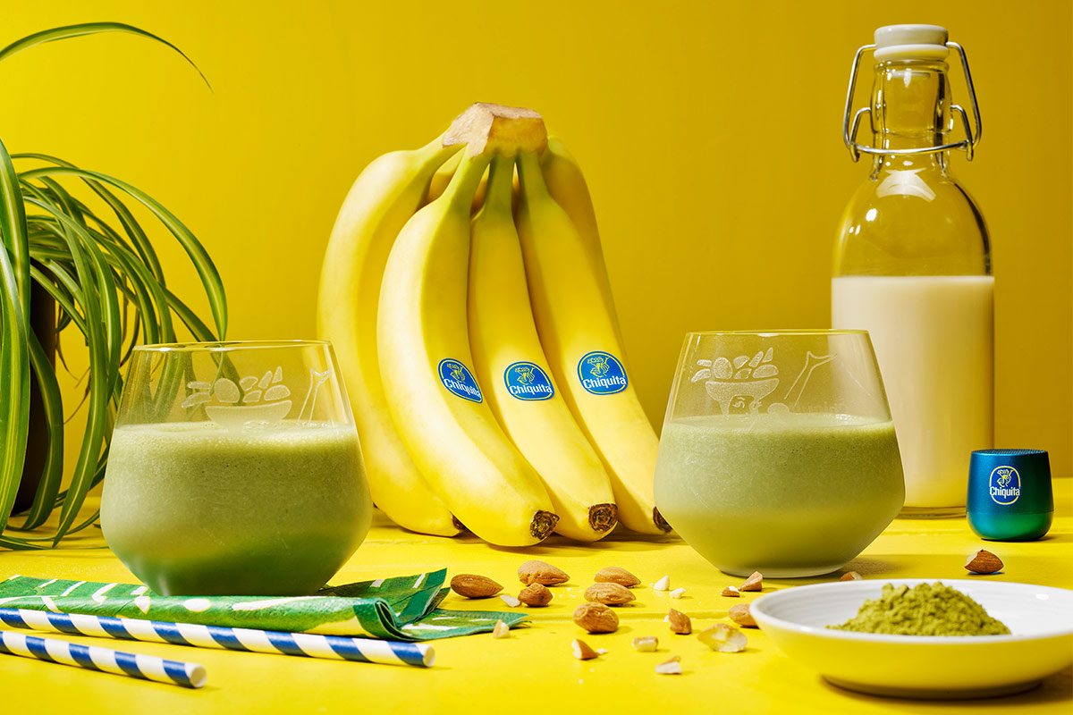 Frullato di banane congelate e matcha di Chiquita