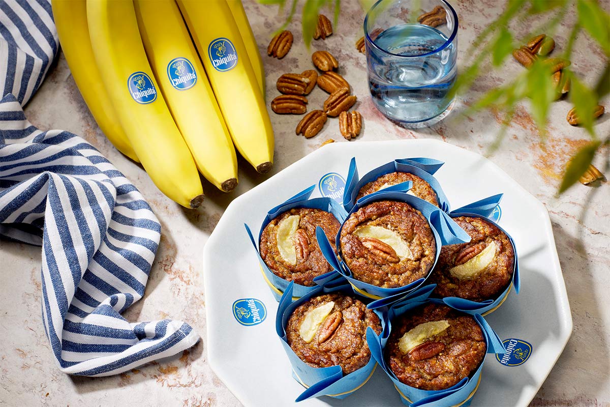 Muffin paleo con banane e noci pecan di Chiquita