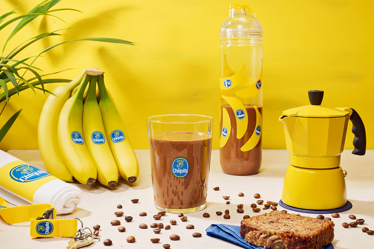 Frullato proteico pre-allenamento a base di banane e mocha di Chiquita