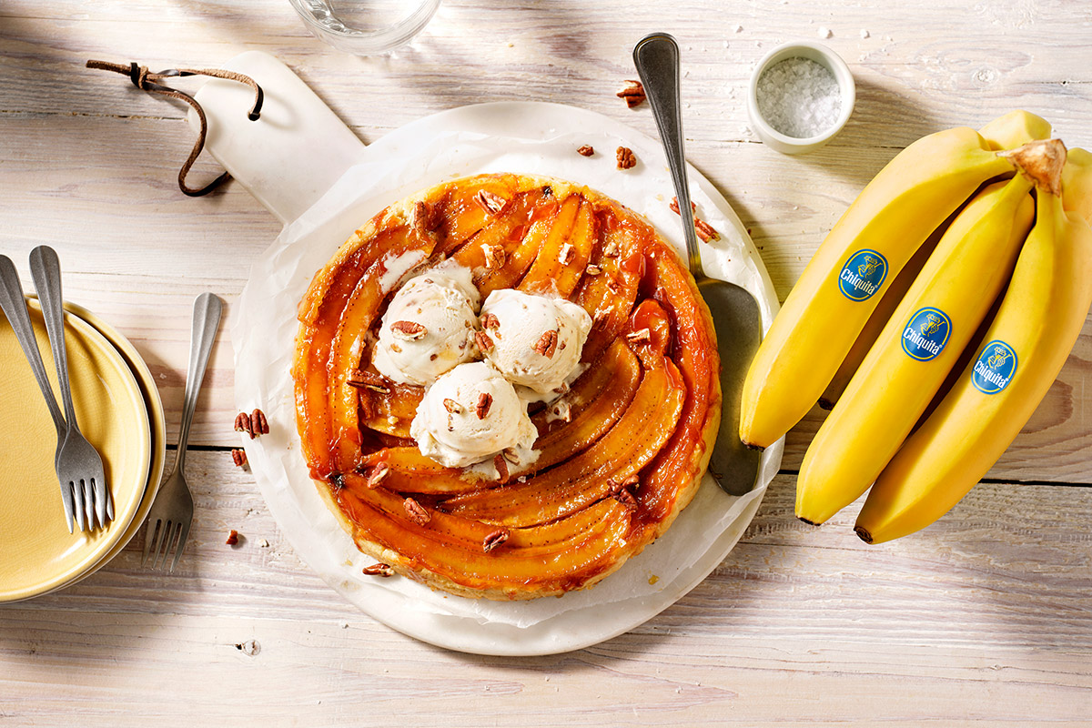 “Tatin” salata di banane caramellate con gelato al caramello