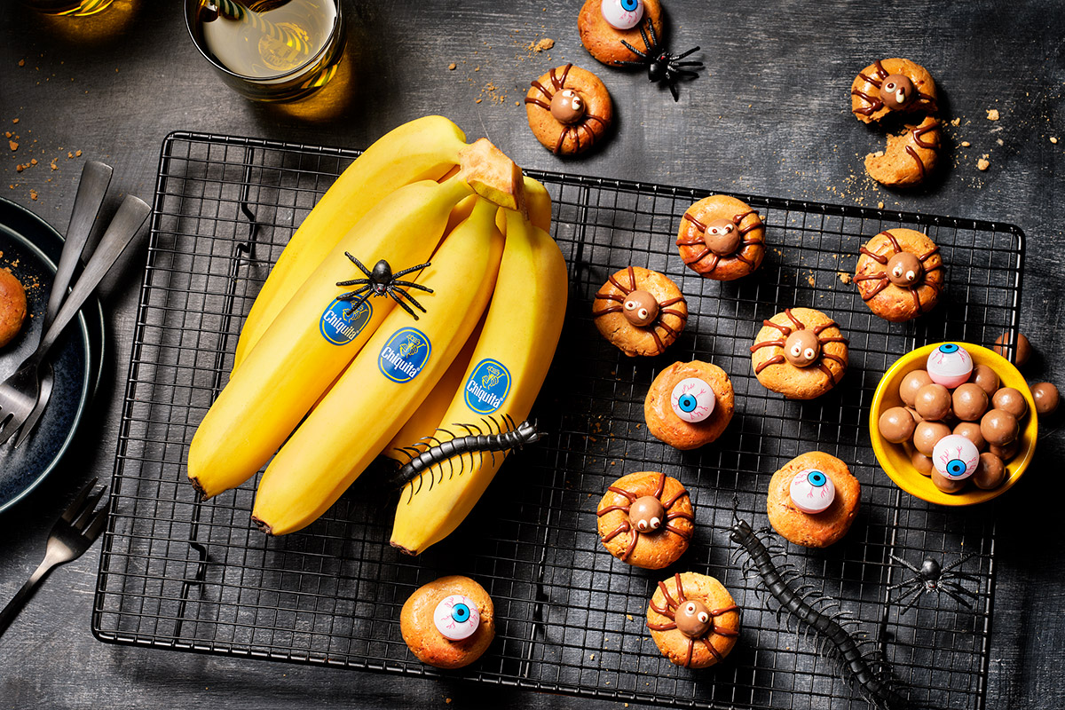 Biscotti alla banana a forma di ragno