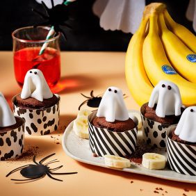 Cupcake spettrali alla banana per Halloween