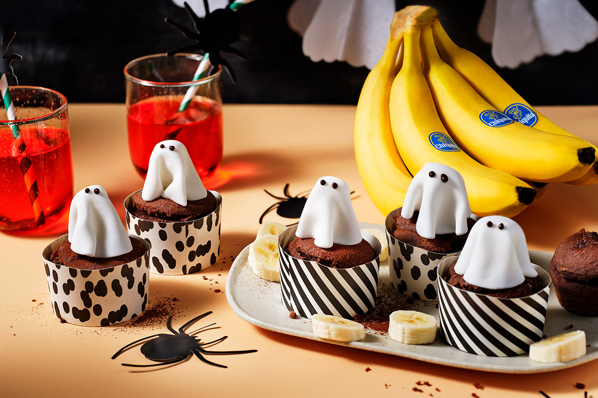 Cupcake spettrali alla banana per Halloween