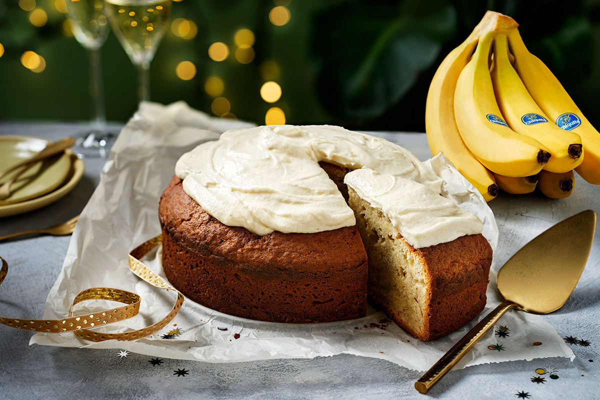 Torta di Capodanno Vasilopita con glassa alla banana