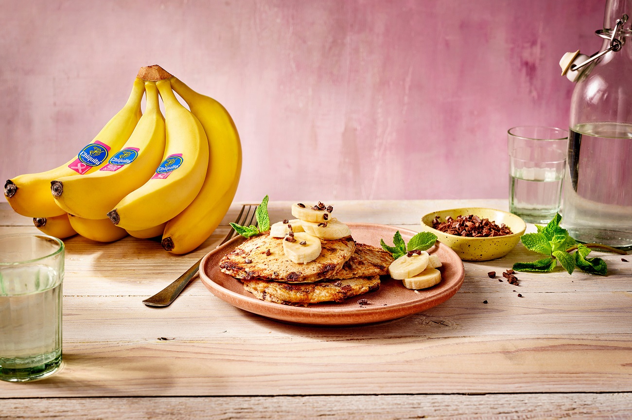 Pancake con cioccolato fondente e banane Chiquita