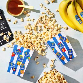Popcorn con salsa caramello alla banana Chiquita e sale marino