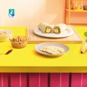 Wrap integrale con banana Chiquita, hummus e ceci croccanti