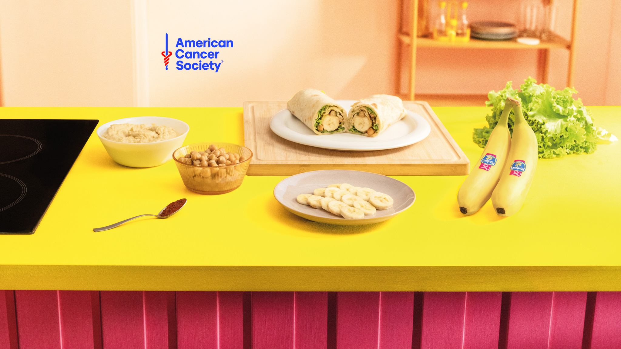 Wrap integrale con banana Chiquita, hummus e ceci croccanti